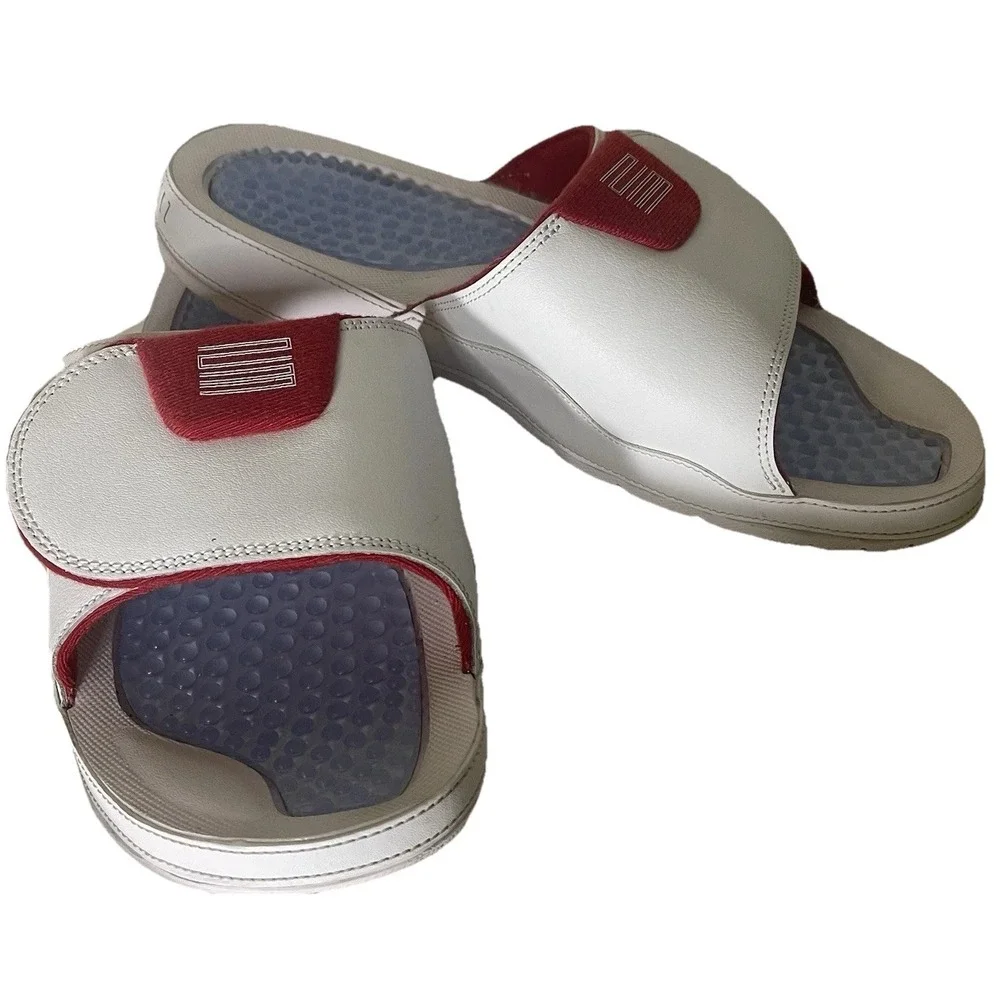 Nike Jordan Hydro Retro XI 11 White Red Slides Mens 12 AA1336-166